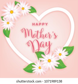Mother's day greeting card with flowers background