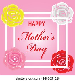 Mother's day greeting card with flowers background