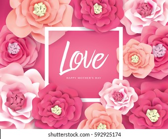 Mother's day greeting card with flowers background