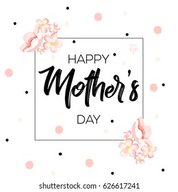 Mother's day greeting card with flowers background