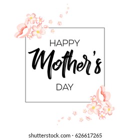 Mother's day greeting card with flowers background