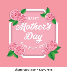 Mother's day greeting card with flowers background

