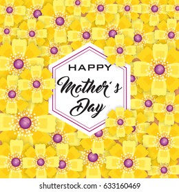 Mother's day greeting card with flowers background