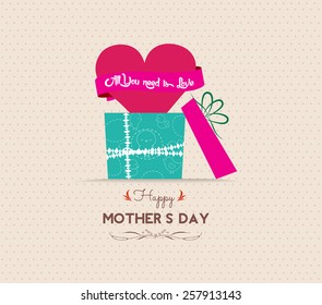 mothers day greeting card with gift