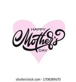 Mothers day greeting card hand drawn lettering. Mother day card typography. Vector illustration.