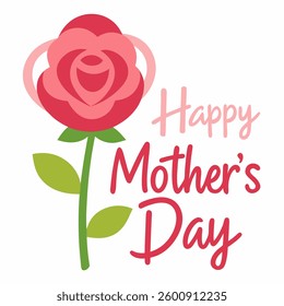 Mothers Day greeting card. Happy mothers day on white background.