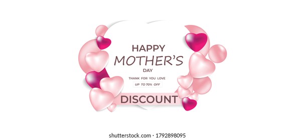 Mother's day greeting card with mini heart  use for marketing promote 