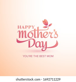 Mother's day greeting card with minimalist design and beauty lettering