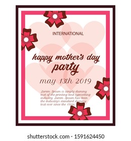 Mother's day greeting card template with white background