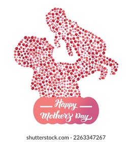 Mother's Day Greeting Card Template with rose petals 21st march - mom logo 01