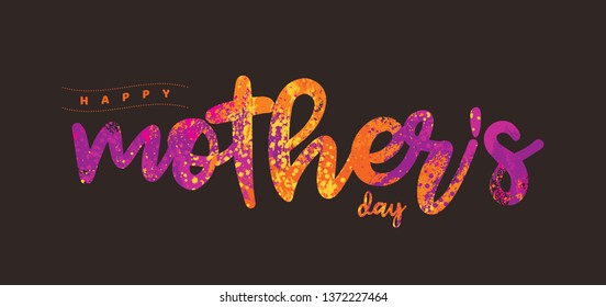 Mothers Day Greeting Card with Typographic Design. Vector Illustration. Typografic Logo.