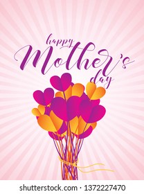 Mothers Day Greeting Card with Typographic Design. Vector Illustration. Typografic Logo.