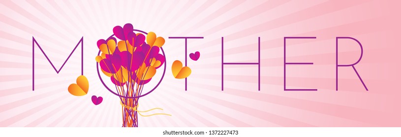 Mothers Day Greeting Card with Typographic Design. Vector Illustration. Typografic Logo.