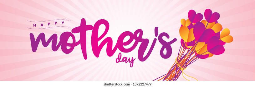 Mothers Day Greeting Card with Typographic Design. Vector Illustration. Typografic Logo.