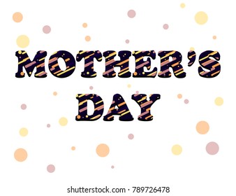 Mothers day greeting card with typographic design, Colorful elements and abstract shapes on white background. Vector illustration.
