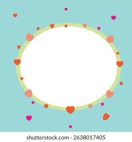 Mother's Day greeting card. valentine's day, birthday, a set of hearts, a frame, a copy of the space for your text