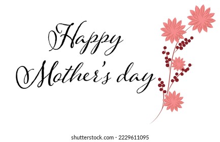 Mother's day greeting card. Vector banner with flowers. Vector illustration