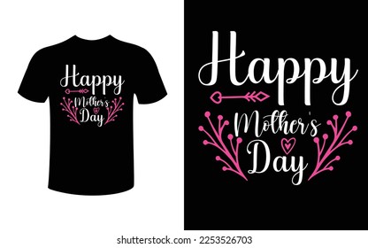 Mother's day greeting card. Vector banner with girl and flying pink paper hearts. Symbols of love on white background