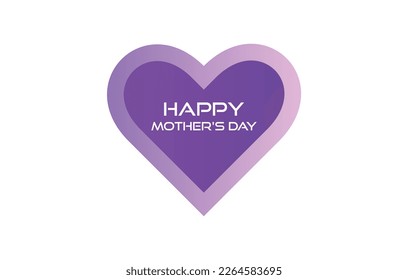 Mother's day greeting card. Vector banner with girl and flying pink paper hearts. Symbols of love on white background. Mother's day greeting card with beautiful blossom flowers background