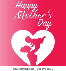 Mother's day greeting card. Vector banner  hearts. Symbols of love on heart  background