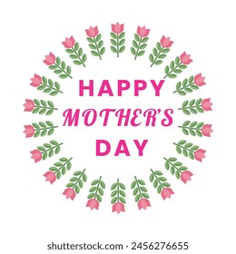 Mother's day greeting card. Vector banner illustration design with floral flowers frame and text Happy Mother's Day for celebration mom holiday