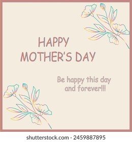 Mother's day greeting card. Vector banner with flowers and heart warming quotation about mother background …