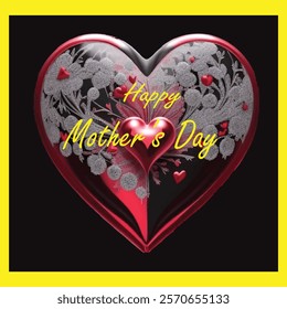 Mother's day greeting card. Vector Symbols of love 