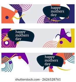 Mother's day greeting card. Vector banner with pink paper heart. Symbol of love and calligraphy text on gray background. 