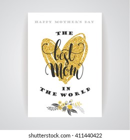 Mother's Day greeting card. Vector illustration.