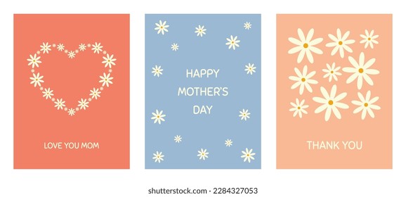 Mother's day greeting cards set.