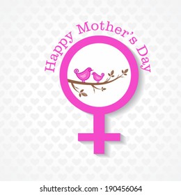 Mothers day greeting with female face and symbol stock vector