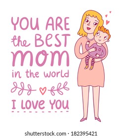 Mothers day greeting illustration