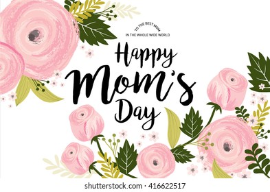 mother's day greeting template vector/illustration