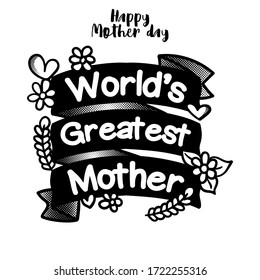 Mother's Day greeting vector, with lettering banners, you can use any retro vector style.