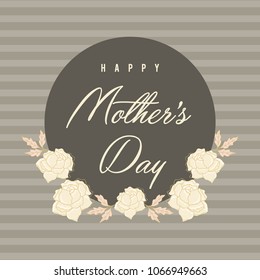 Mother's Day greetings/ Card design template/ Peony illustrations/ Hand lettering/ Floral arrangements vector art