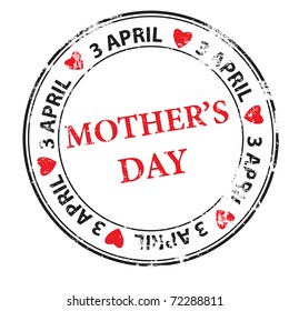 Mother's day grunge rubber stamp vector illustration