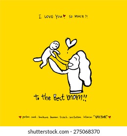 mothers day / Hand drawn illustrations - vector