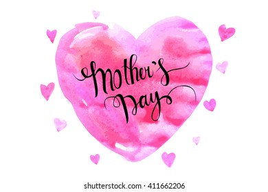 mothers day hand lettering handmade calligraphy. Vector illustration