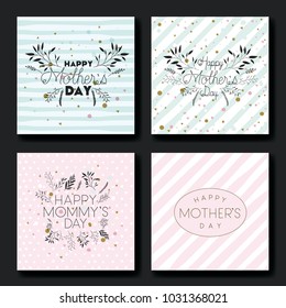 mothers day hand made font postcards set