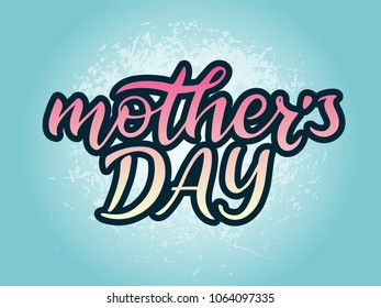 Mother's day handwriting lettering. Simple vector text