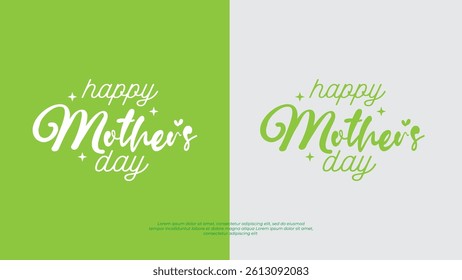 Mother's Day handwritten logo vector green background


