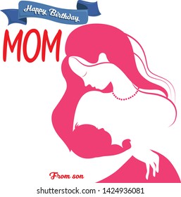 mothers day and happy birthday for mother design vector illustration and beautiful background