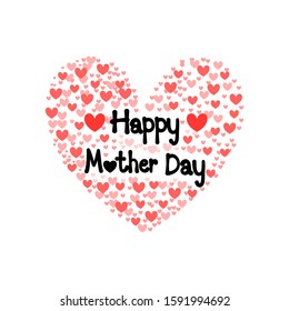 Mother's day with heart background. vector illustration 