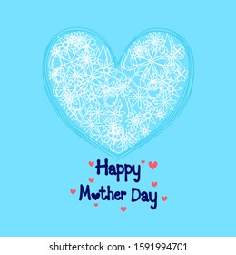 Mother's day with heart background. vector illustration 