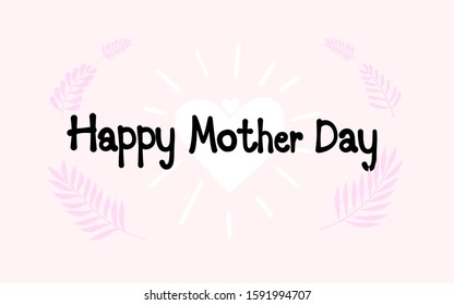 Mother's day with heart background. vector illustration 