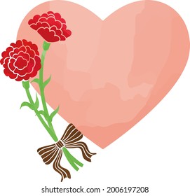 
Mother's Day Heart and Carnation Design