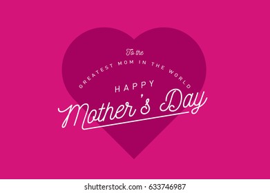 mother's day heart greetings template vector/illustration