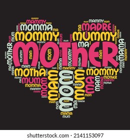 Mother's Day Heart Word Cloud