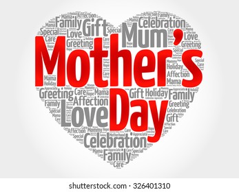 Mother's day heart word cloud