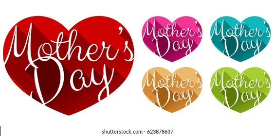 Mother's Day Hearts. Eps10 Vector.